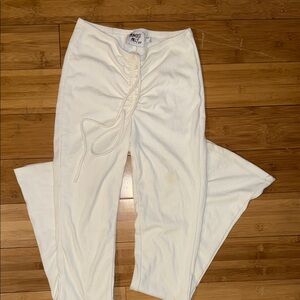 Princess Polly Cream Ruched Top